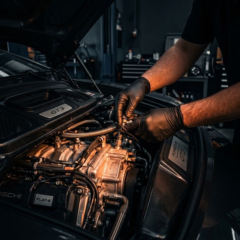 Serviço de revisão preventiva completa de motor, freios e suspensão na oficina mecânica Garage Auto Car em Curitiba